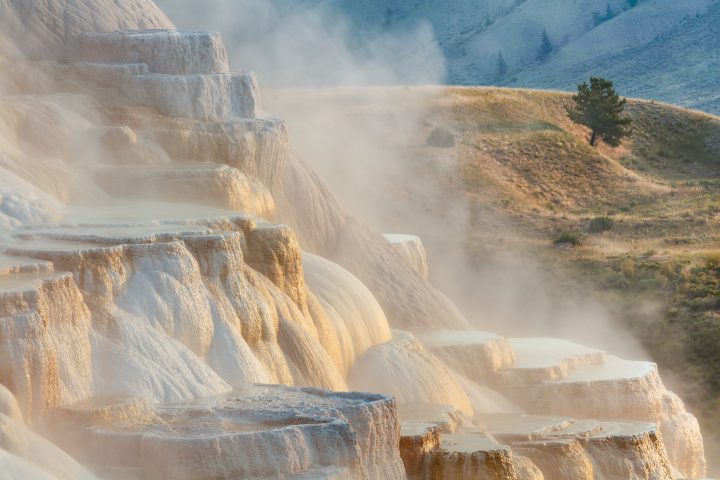 Mammoth Lower Terraces Area at Dawn