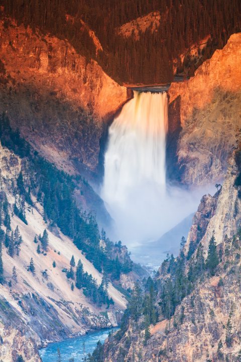 Dawn at Lower Falls of the Yellowstone