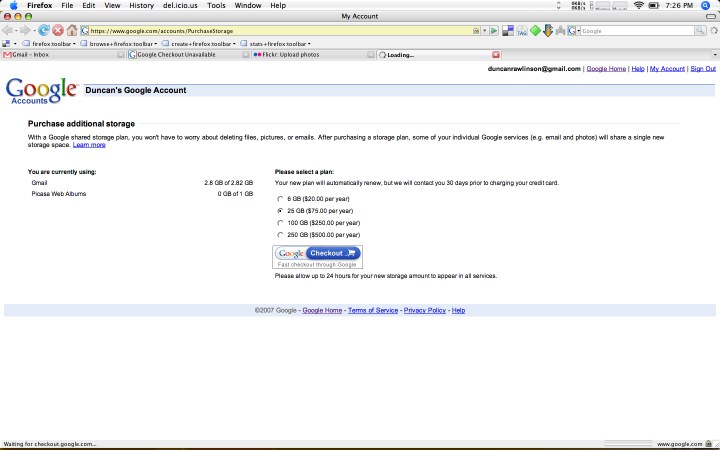 Google Offering extra Gmail Storage