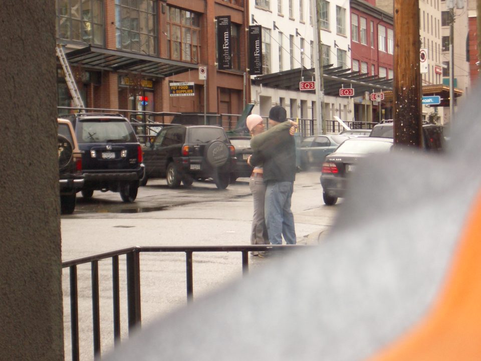 Kissing in the street