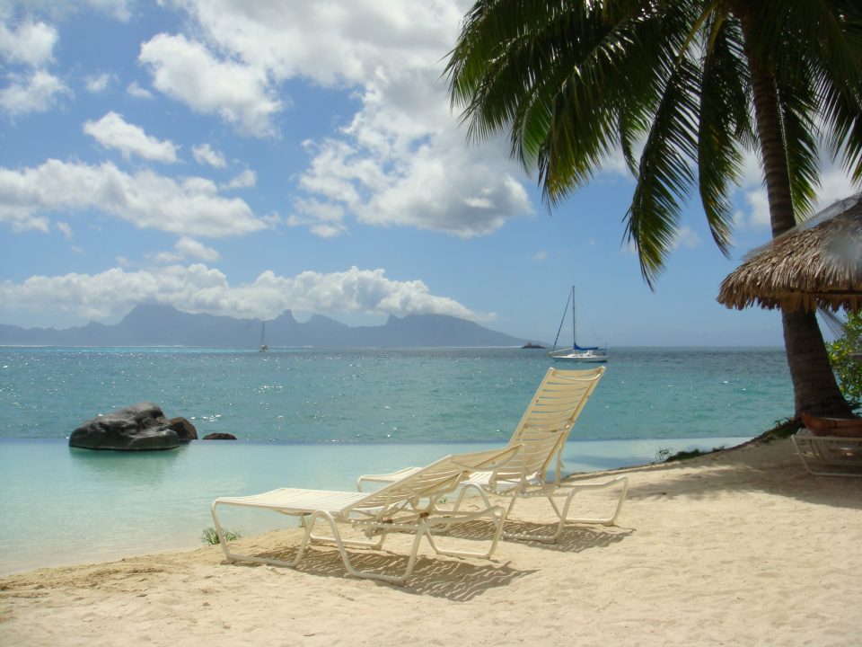 Beach And Disapearing Edge Pool Tahiti