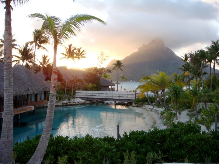 sunset at bora bora