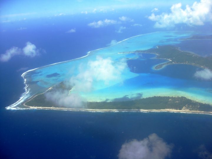 aerial photo of bora bora