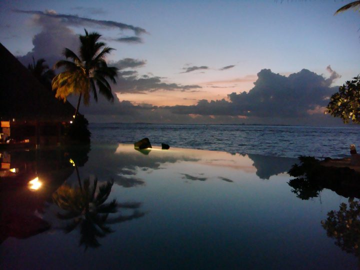 infinity pool dusk