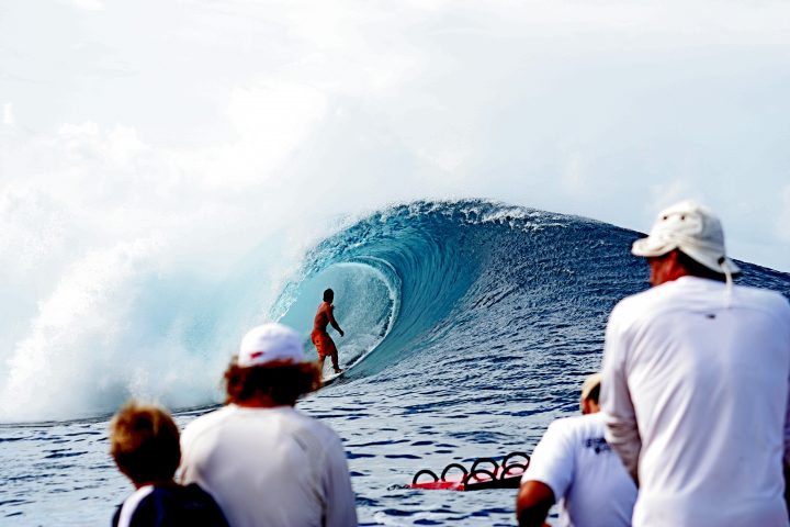 Surfer thanking the wave