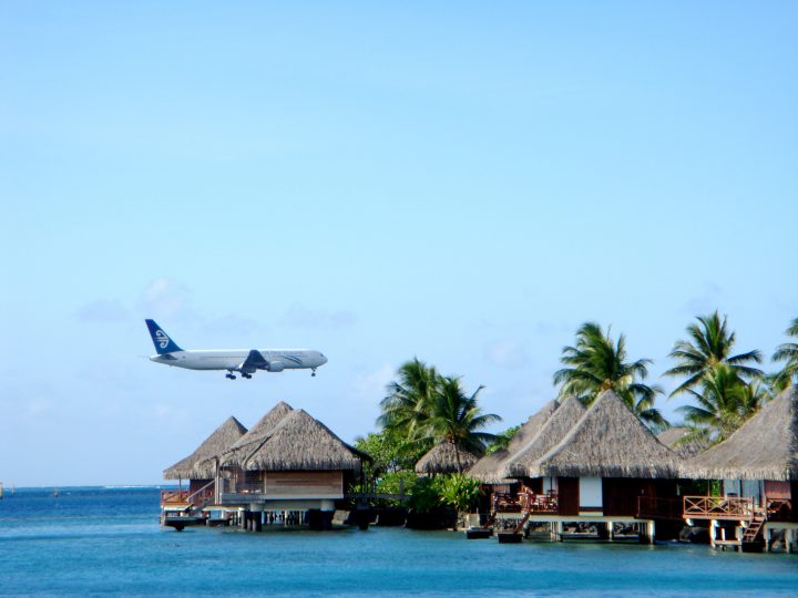 Airplane Landing In Papeete Tahiti