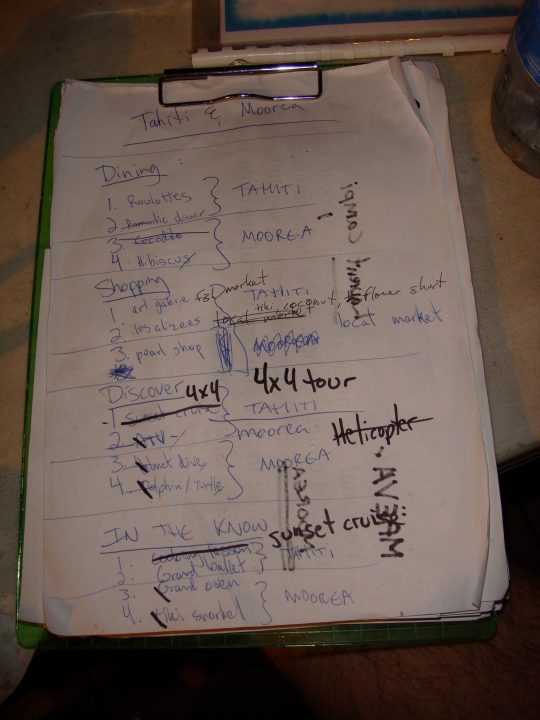 rough shot list