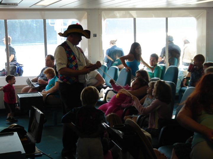 Magic tricks for the kids on the ferry