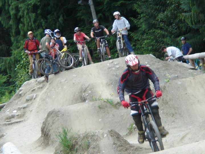 dudes rockin it at the dirt jumps