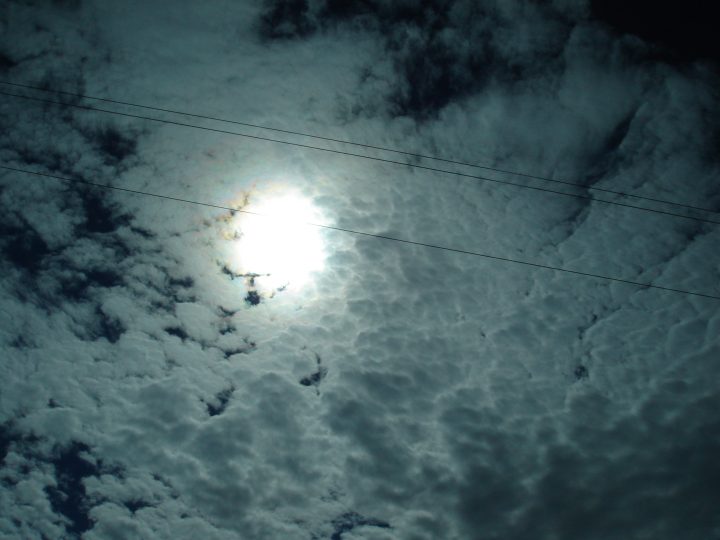 the sun and the powerlines