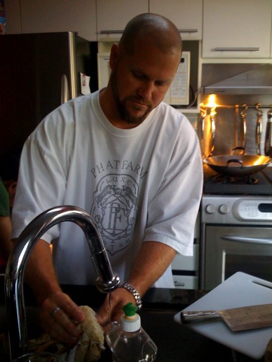 Caddy prepares for the iron chef cook off