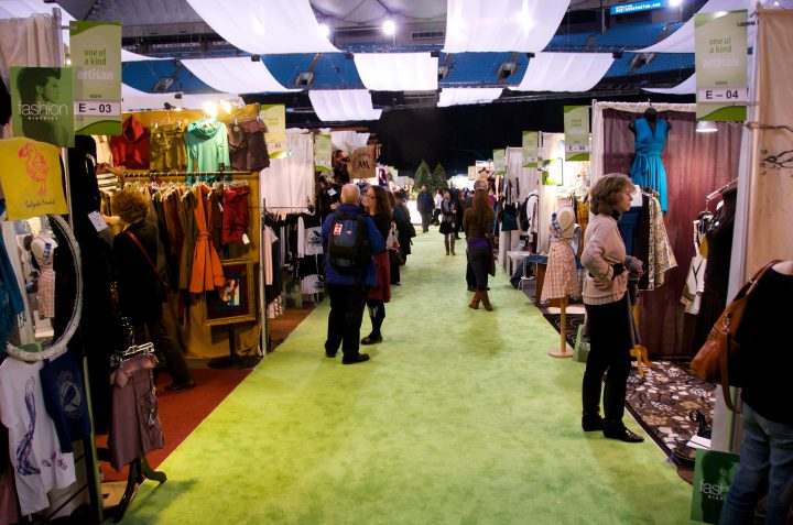 Row of booths at the One of a Kind Show