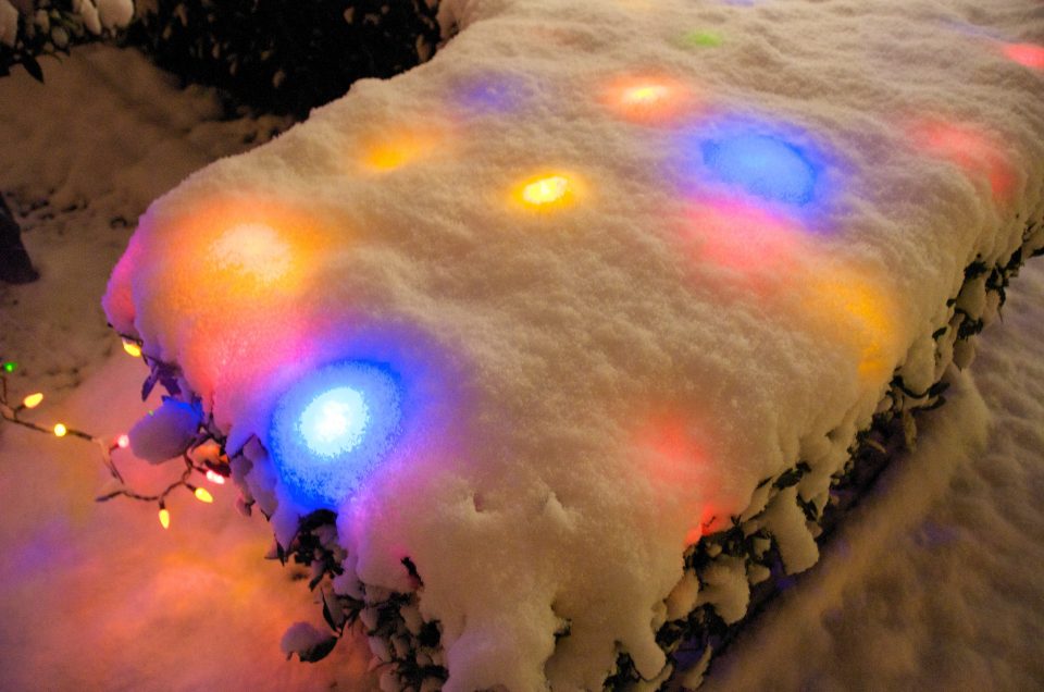LED Lights Under the Snow