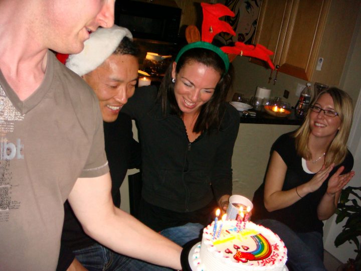 Blowing out the candles