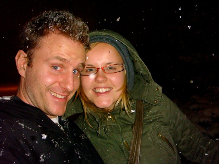 Dor and I walkin in the snow