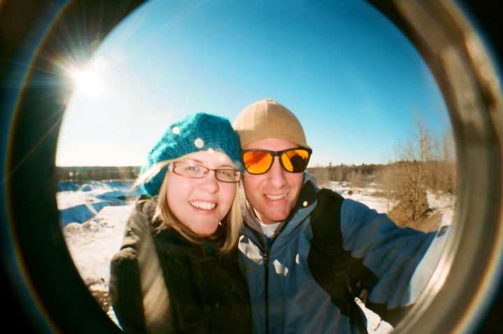Hiking in the snow