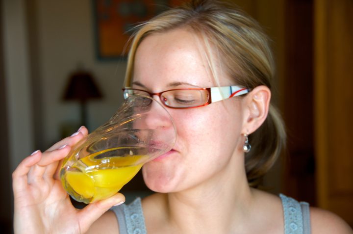 First Sip of Fresh Squeezed Florida OJ