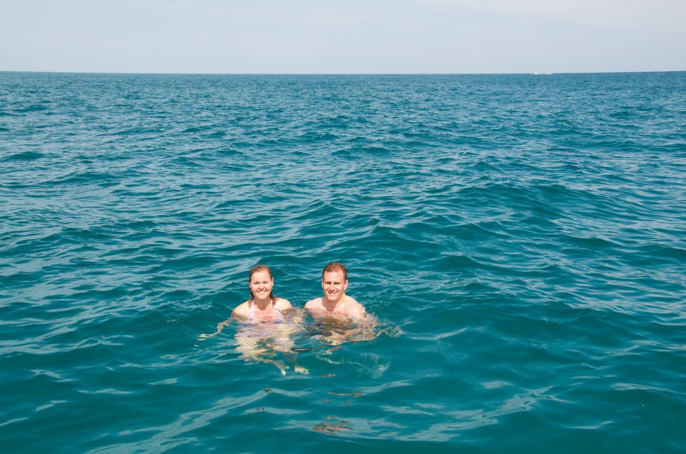 Swimming in the ocean