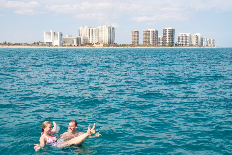 Swimming in the ocean