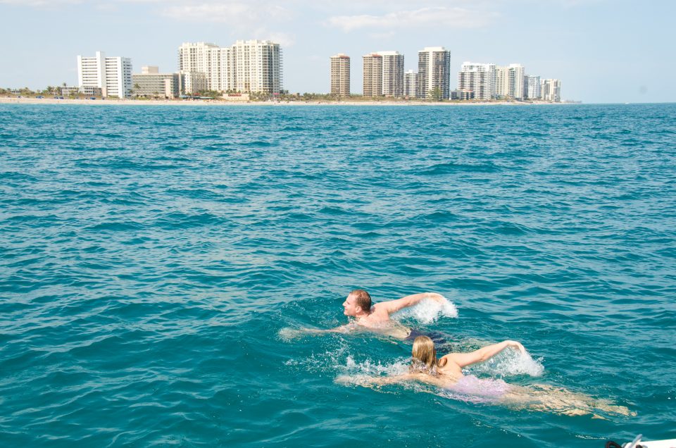 Swimming in the ocean