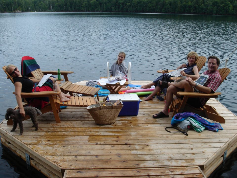 the fam on the dock