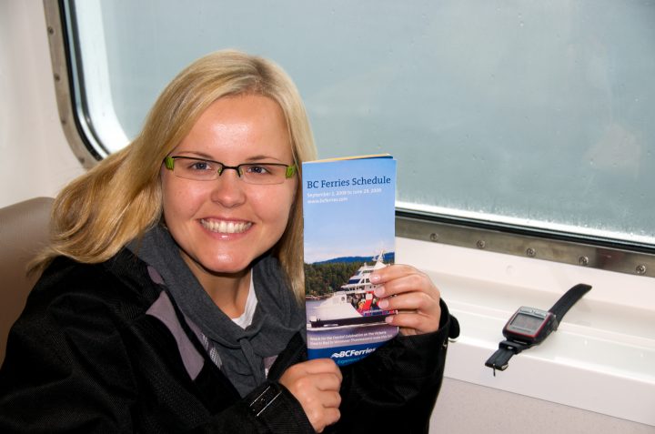 on the ferry