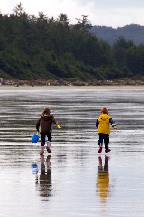 kids playing on the beach