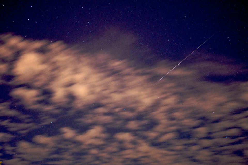 Perseid Meteor Over Clouds