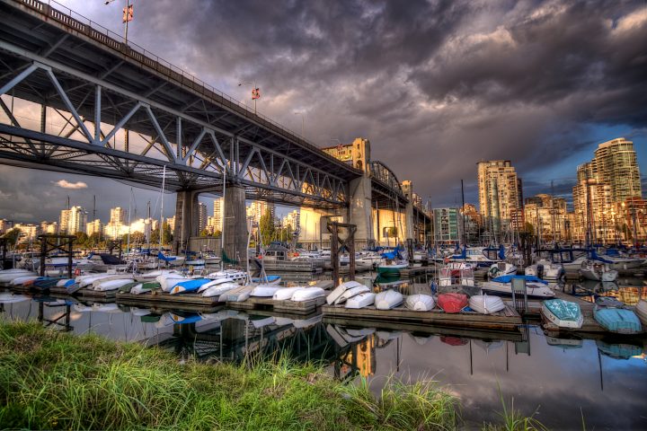 Incoming Storm Over The Marina Burrard Bridge