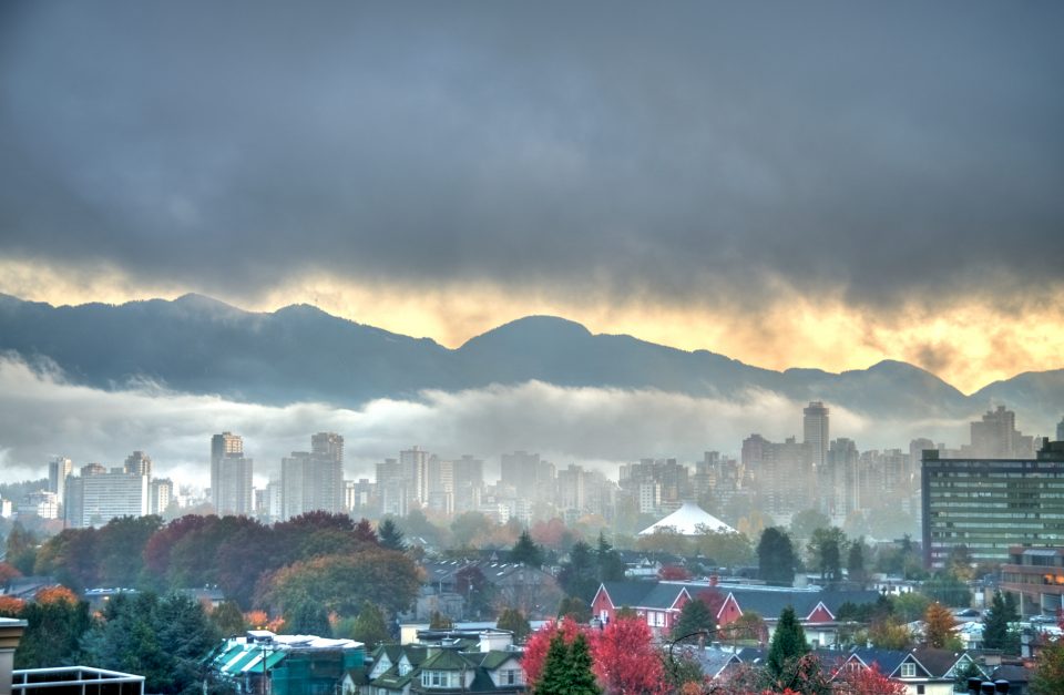 Foggy Sunrise in Vancouver Canada