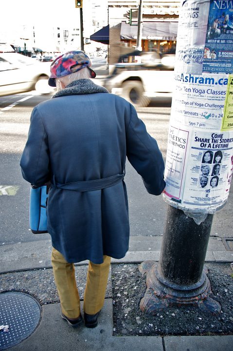 Old Man Getting Ready To Cross