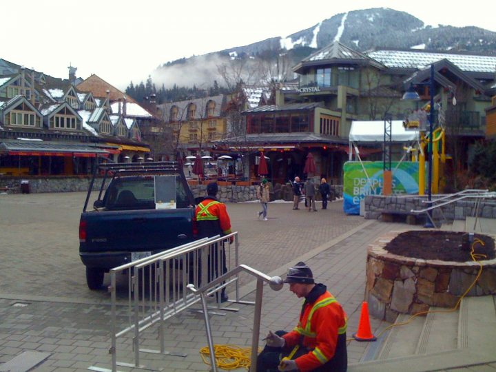 Whistler Village… Lots of people working hard everywhere.