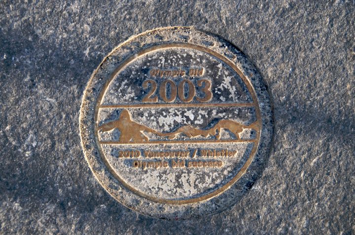 2003 Olympic Bid Plaque on Creekside Bridge