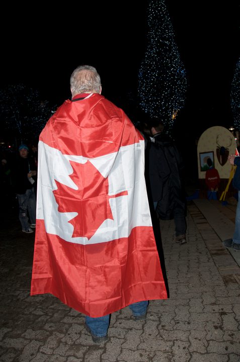 Man Wearing Canadian Flag