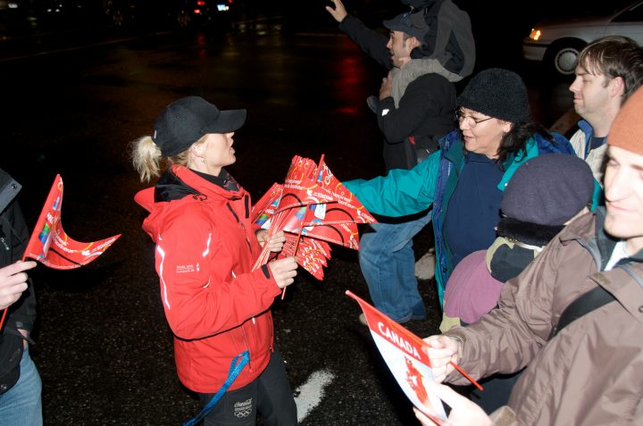 Handing out “flags” aka ads