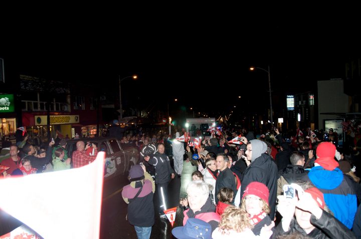 The Crowd as the Torch Pases 4th and Arbutus