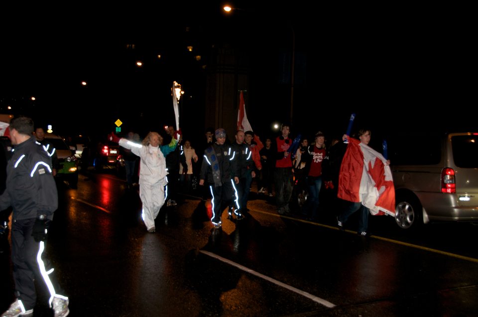 Torchbearer on Burrard Bridge