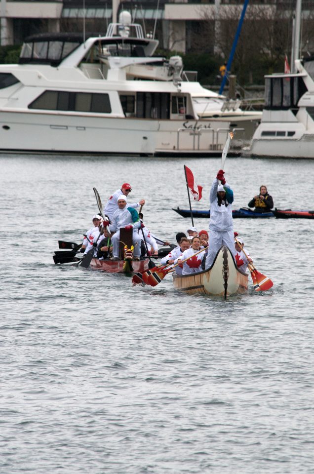 The Torch on a Traditional Canoe in False Creek