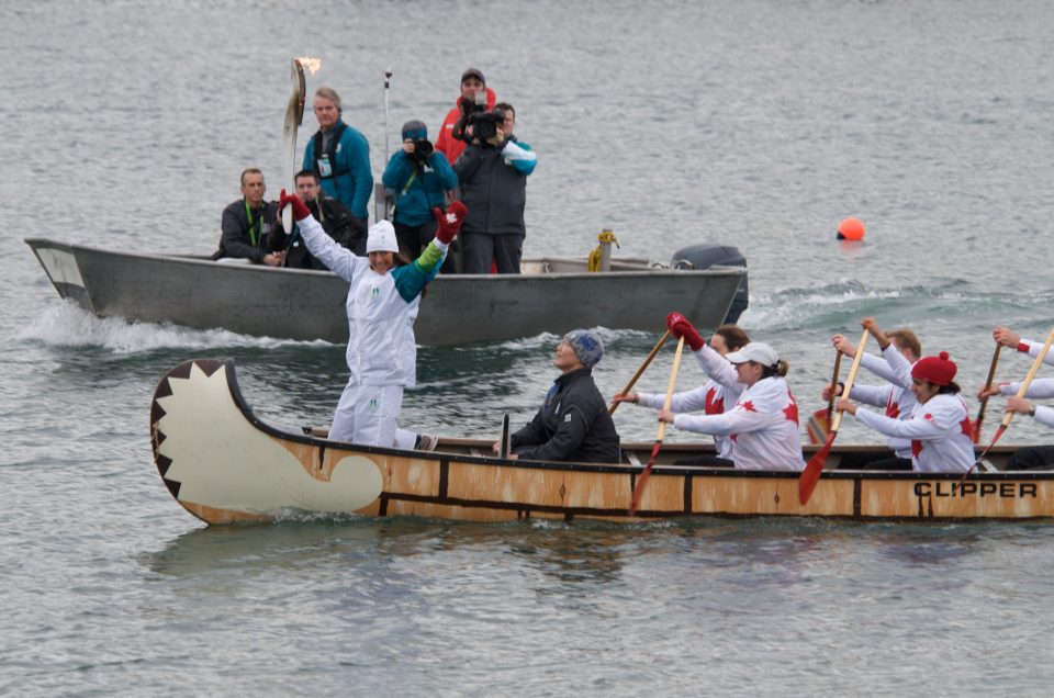 The Torch on a Traditional Canoe in False Creek