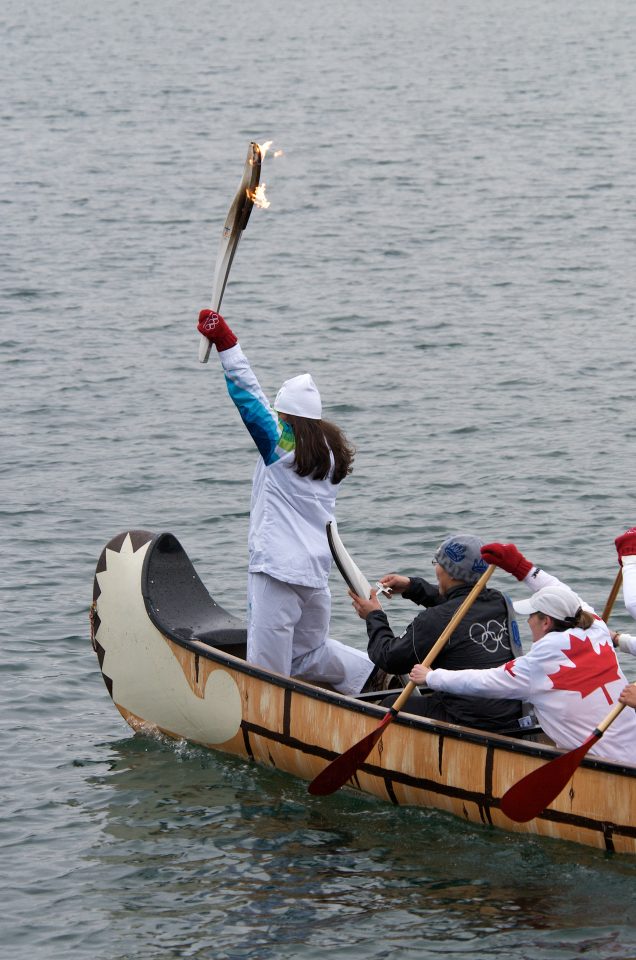 The Torch on a Traditional Canoe in False Creek