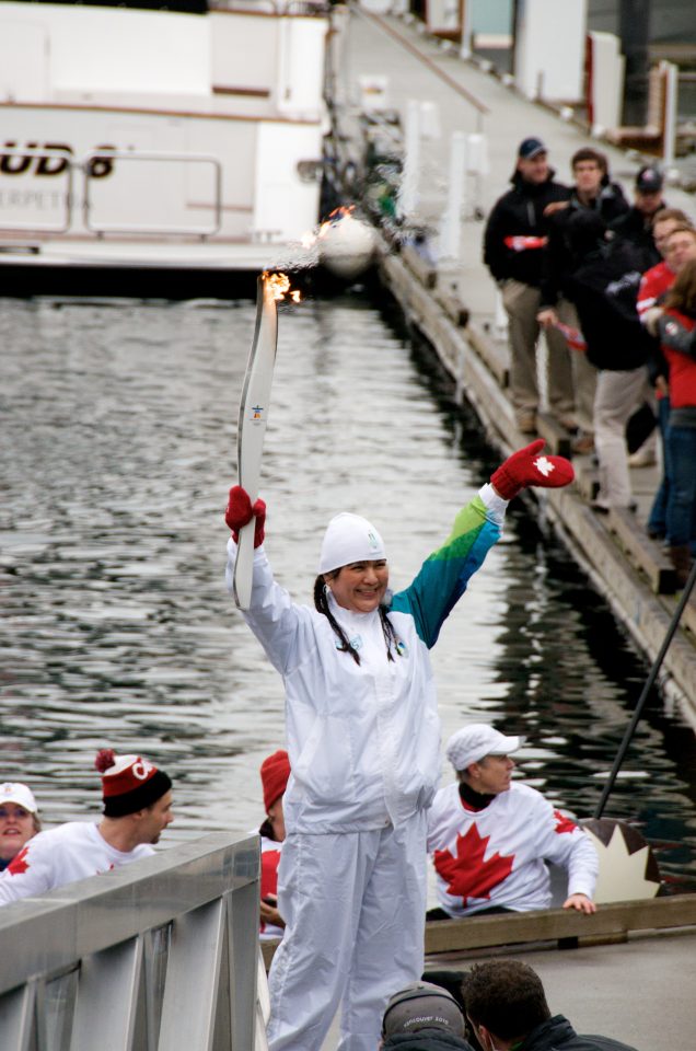 The Olympic Torch on the Dock at Yaletown