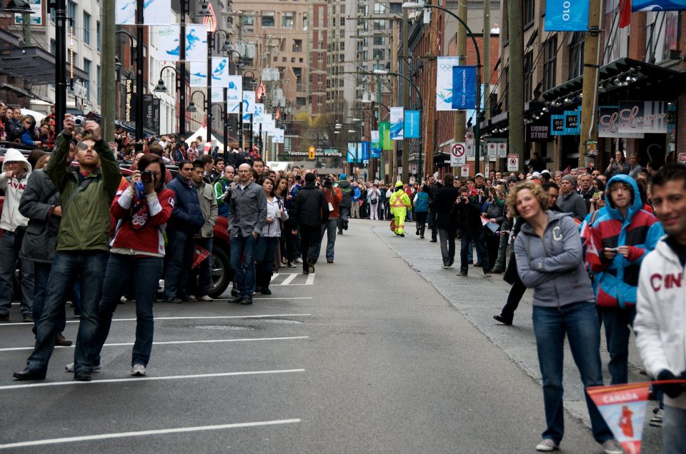 Crowd waiting for Torch in Yaletown