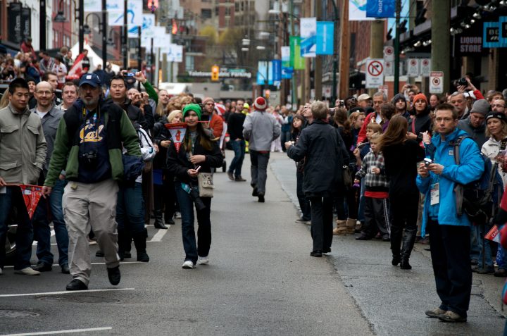 Crowd waiting for Torch in Yaletown