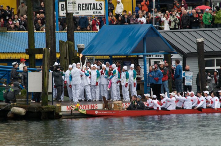 Torch Passed on at the Docks of Granville Island