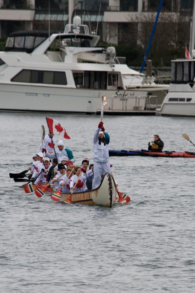 The Torch on a Traditional Canoe in False Creek