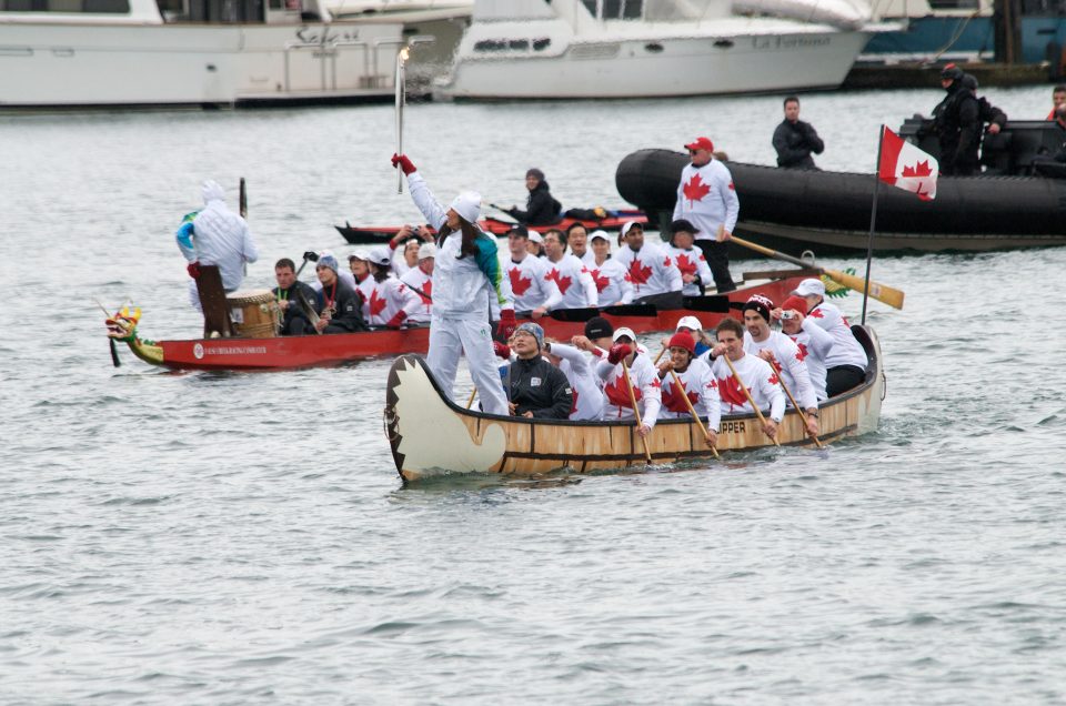 The Torch on a Traditional Canoe in False Creek