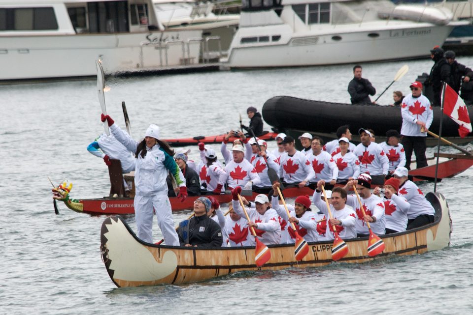 The Torch on a Traditional Canoe in False Creek