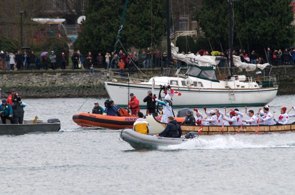 The Torch on a Traditional Canoe in False Creek