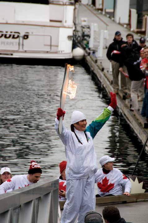 The Olympic Torch on the Dock at Yaletown