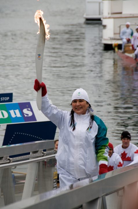 The Olympic Torch on the Dock at Yaletown